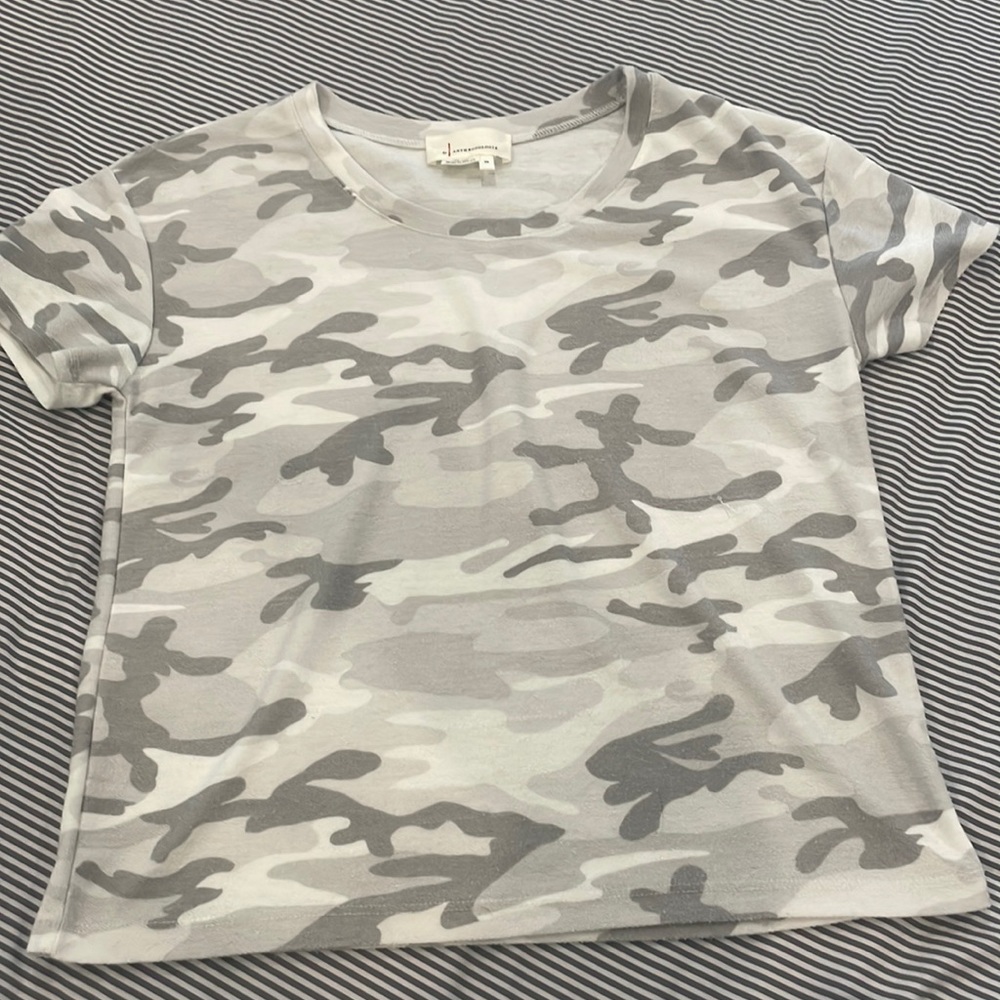 White camo Anthropologie shirt